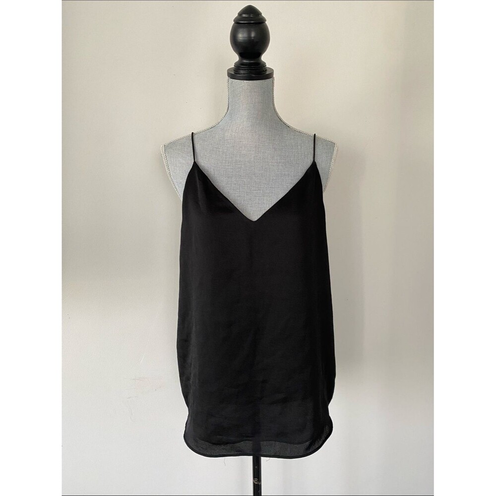 Calvin Klein Black V-Neck Spaghetti Strap Camisole Sz L Office Party Minimalist